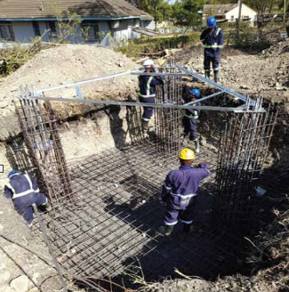 Tower base steel fixing